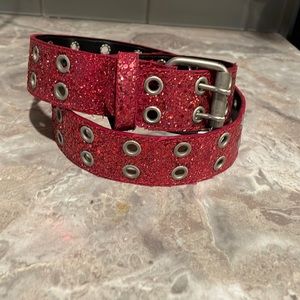 Vintage Absolutely Fresh red glitter belt made in USA🇺🇸 medium